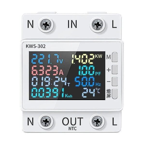 8in1 Power Meter Color Screen 2P AC Energy Meter 170 270V 63A Voltage and Current Meter jpg 640x640 jpg 1024x