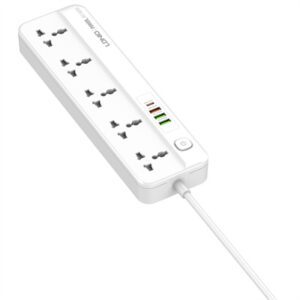 5 Power Socket 4 USB Multi-Function (1PD 20W+1QC 18W+2 Auto-Id) Perfect Home/Office Charging Station Power Strip White EU PlugElectric Market Pakistan