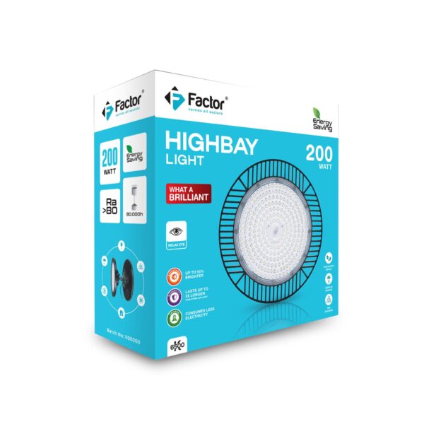 Factor® Highbay LED Downlight – 100W | 6500K Cool White | Energy Saving Industrial Light for Factories, Warehouses & Showrooms 1  Electric Market Pakistan