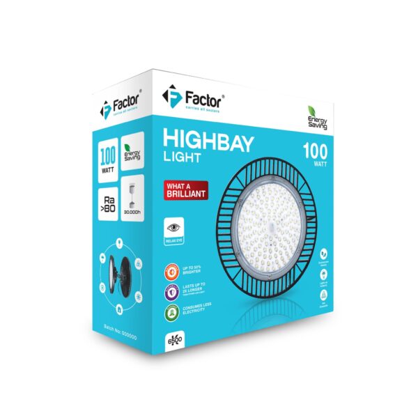 Factor® Highbay LED Downlight – 100W | 6500K Cool White | Energy Saving Industrial Light for Factories, Warehouses & Showrooms 3  Electric Market Pakistan