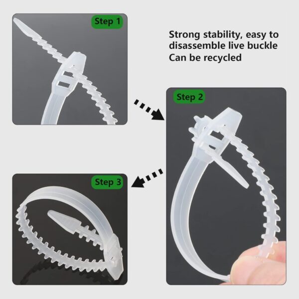 Fish Bone Style Reusable Cable Ties (16cm) 1  Electric Market Pakistan