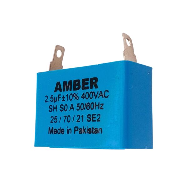 Amber 2.5µF 400V Capacitor – For Ceiling Fans & Electric Motors 2  Electric Market Pakistan