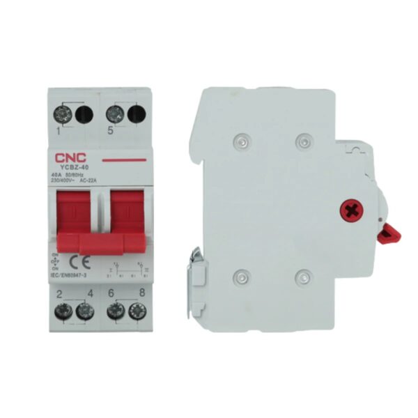 CNC YCBZ 63 2P Changeover Breaker 40A : 63A – Dual Pole DIN Rail | Type B:C:D | Overload & Short Circuit Protection 1  Electric Market Pakistan