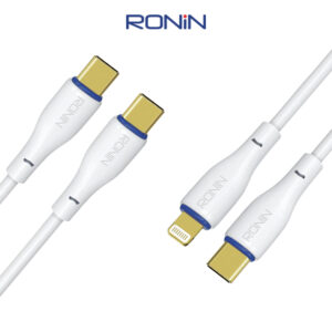Ronin Fast Charging Data Cables – Type C to Type C (60W) & Type C to iPhone (27W) | 1m Length | PD Compatible Electric Market Pakistan