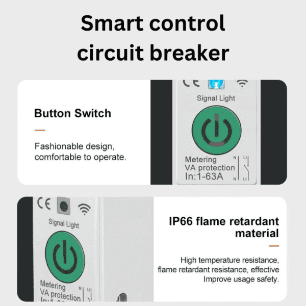WiFi Smart Circuit Breaker 63A – DIN Rail | App & Voice Control | Energy Monitoring | Tuya & Alexa Compatible 6  Electric Market Pakistan