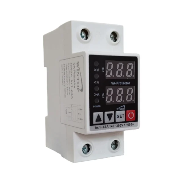 63A Adjustable Voltage & Current Protector | Din Rail Over:Under Voltage Protection Device | 220V Surge Guard for Home & Industrial Use 5  Electric Market Pakistan