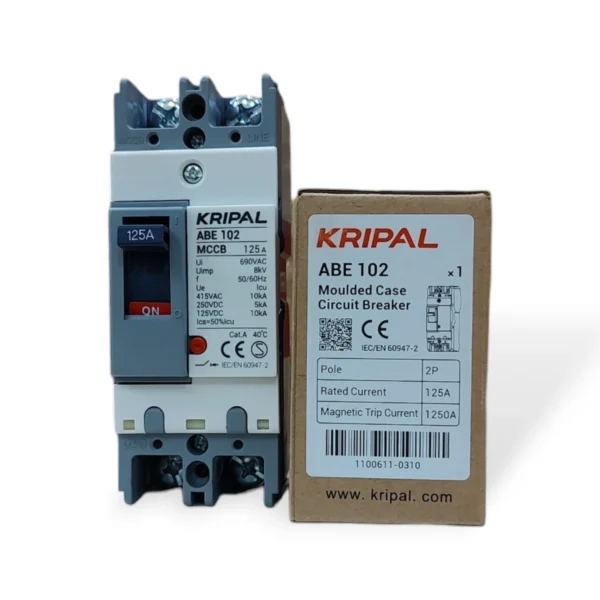 Kripal ABE 102 MCCB 125A 2 Pole 690V Molded Case Circuit Breaker 3  Electric Market Pakistan