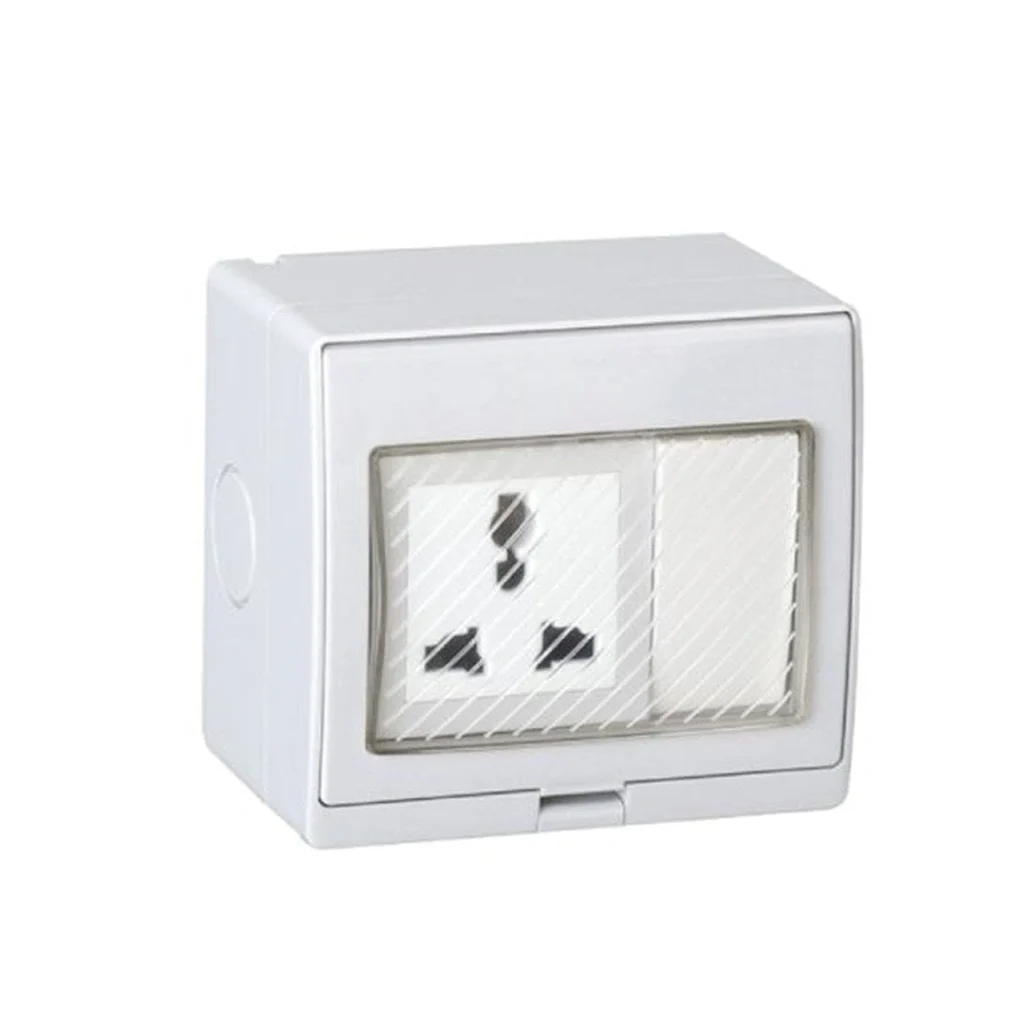 13A 250V Waterproof Switch Socket - IP55 Rated, for Outdoor Use