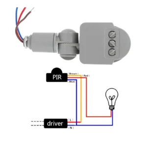 180° PIR Motion Sensor Detector - 220V, 12m Range, IP65 Outdoor
