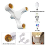 3-in-1 E27 to E27 LED Bulb Socket Splitter Adapter - Lamp Holder-1