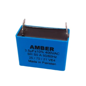 Amber 3.5uF 400V Capacitor - Ceiling Fan & Motor Starter, 50/60Hz
