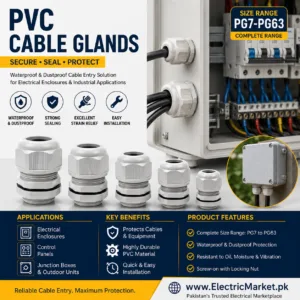 Waterproof PVC Cable Glands – Strain Relief Connectors (PG7 to PG63) Waterproof PVC Cable Glands – Strain Relief Connectors (PG7 to PG63)