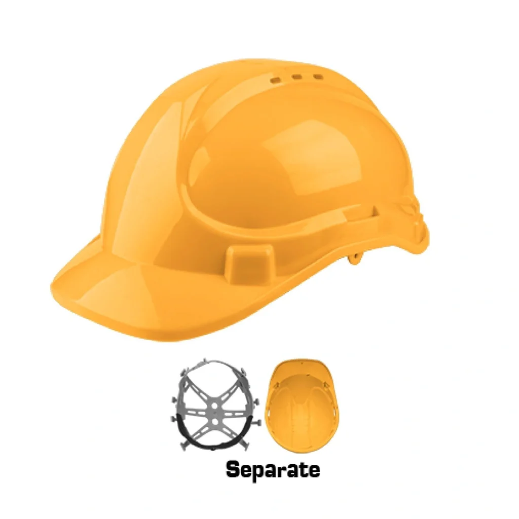 INGCO HSH206 Safety Helmet - Adjustable, Vented, Yellow