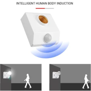 Motion Sensor E27 LED Lamp Base Holder - 220V, 120° Infrared Sensor-1