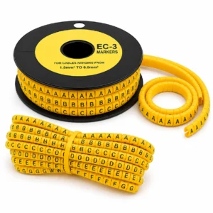 PVC Yellow Cable Markers Labels - Alphabet, 1.5-6mm