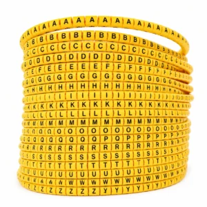 PVC Yellow Cable Markers Labels - Alphabet, 1.5-6mm