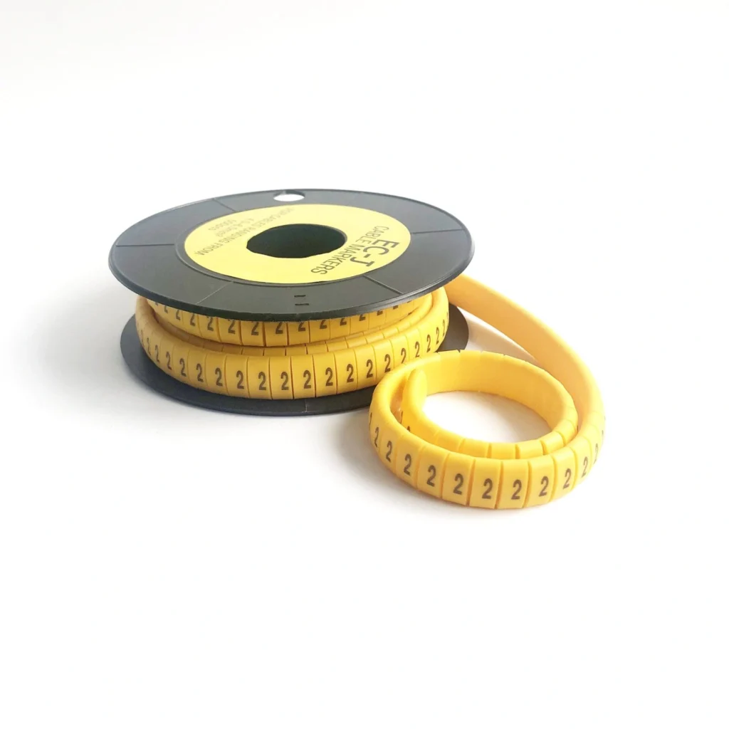 PVC Yellow Cable Markers - Number 0-9, 1.5-6mm-1
