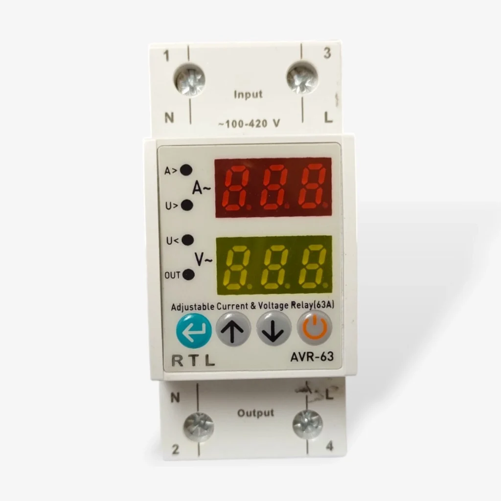 RTL 63A Over & Under Voltage & Current Protection Relay - 220V AC-1