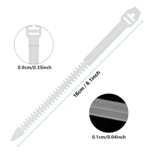 Reusable Fishbone Cable Ties - 16cm (6.1 inch), Ultra-Strong Wire Zip Straps (Pack of 50)-1