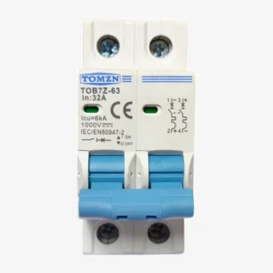 TOMZN TOB7Z-63 32A 2 Pole DC 1000V Solar Circuit Breaker - Reliable Protection for PV Systems-1