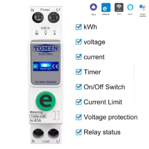 Tomzn TOB9e-63M Smart WiFi Circuit Breaker 63A - Ewelink App, Monitoring & Protection-1