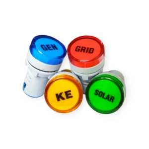 Versatile Plastic LED Indicator Lamp - Solar, Grid, Generator & K-Electric Labels