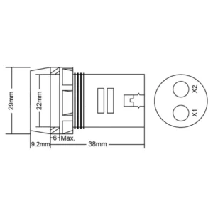 Voltage Indicator LED Light Meter - 22mm Panel Mount, AC 12V–500V-1