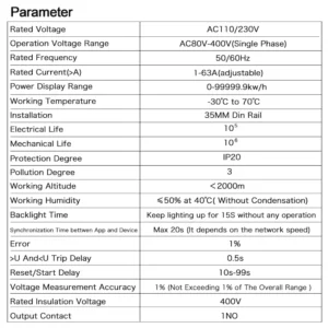 Earu Electric Smart WiFi Circuit Breaker & Energy Meter with Adjustable Protections (1-63A)