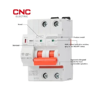Wi-Fi 2 Pole Circuit Breaker 100A | Remote Control & App Monitoring | YCB9ZF-100W