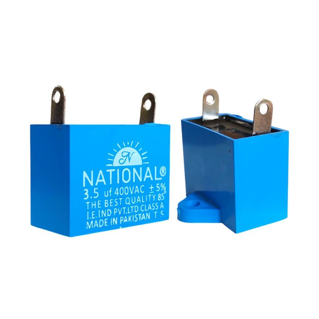 NATIONAL Capacitor 3.5 uF 400 VAC | High-Quality ABS Shell | Made in Pakistan