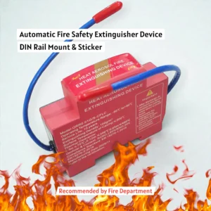 Automatic Fire Extinguisher Device & Fire Extinguisher Breaker – DIN Rail Mount for Electrical Cabinets & Server Racks