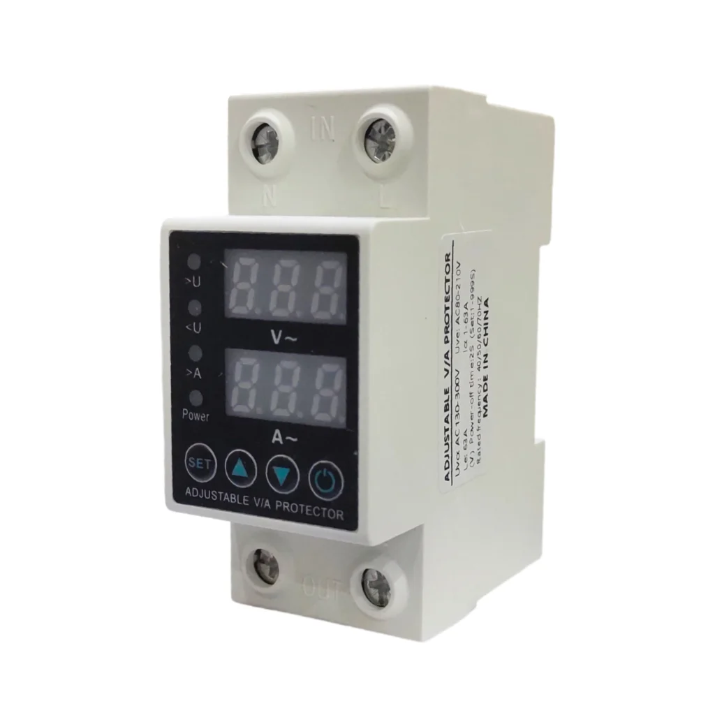63A Digital Adjustable Over/Under Voltage and Over Current Protection Device (DIN Rail Mount)
