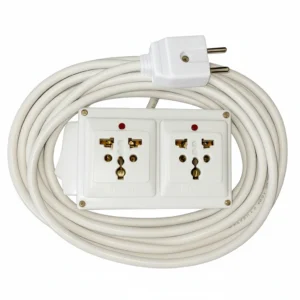 2-Socket 3-Pin Extension Board with On/Off Switch (2ft–20ft Cable)