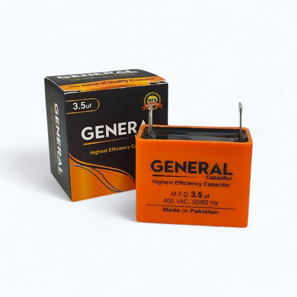 GENERAL 3.5uF Fan Running Capacitor – 400V/450V AC High-Efficiency Motor Start Capacitor for Ceiling Fans & Motors