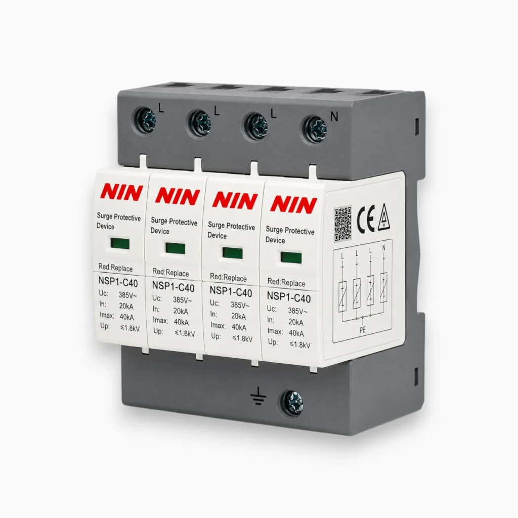 AC Surge Protective Device 4 Pole 40kA 385V | Type 2 SPD for Three Phase Systems