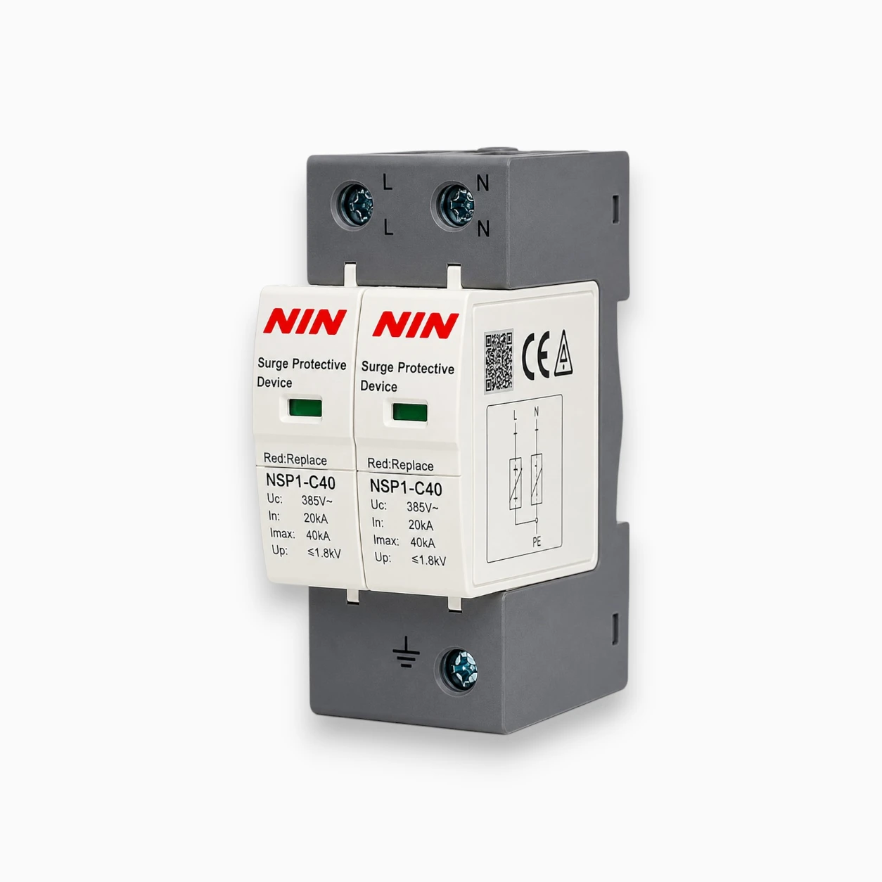 AC Surge Protective Device 2 Pole 40kA 385V | Type 2 SPD for Electrical Protection AC Surge Protective Device 2 Pole 40kA 385V | Type 2 SPD for Electrical Protection