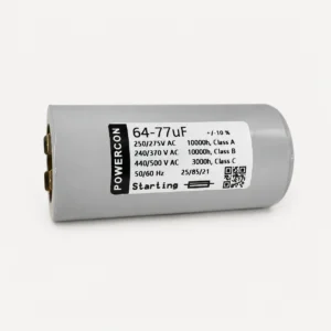POWERCON 64-77µF Starting Capacitor 250:275V, 240:370V, 440:500V AC | Motor Start Capacitor 1